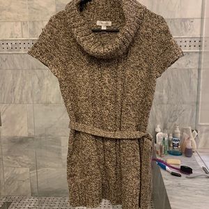 Chaps Women's Marled Brown Cowl Neck Sweater Tunic